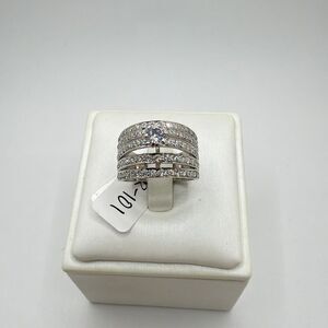 NWOT One-of-a-Kind cz diamond multi band ring in sterling silver!